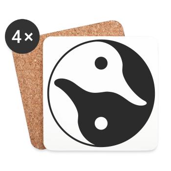 Yin Yang Ente - Untersetzer (4er-Set) - Weiß - Vorne