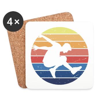 Cercle rétro parkour - Dessous de verre (lot de 4) - blanc - Devant