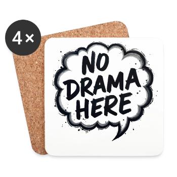 No Drama Here - Untersetzer (4er-Set) - Weiß - Vorne