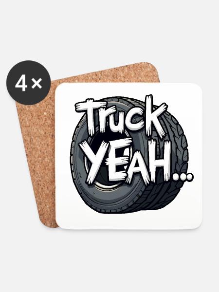 Truck Yeah! - Untersetzer (4er-Set) - Weiß