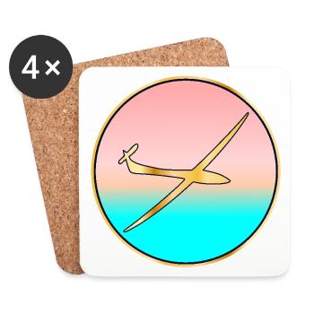 MEER SONNENUNTERGANG SEGELFLUGZEUG - Untersetzer (4er-Set) - Weiß - Vorne