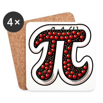 Pi Day Motif Math Fans Enseignants Étudiants - Dessous de verre (lot de 4) - blanc - Devant