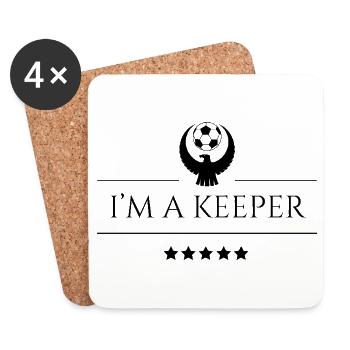 I'm a Keeper - Proud Football Motif - Coasters (set of 4) - white - Front