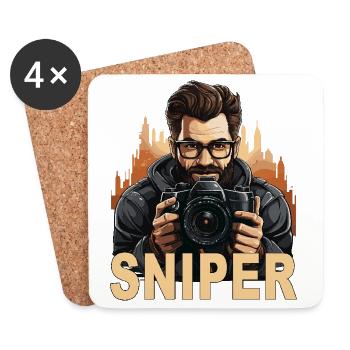 Sniper - Untersetzer (4er-Set) - Weiß - Vorne