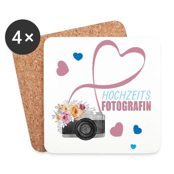 Hochzeitsfotografin - Untersetzer (4er-Set) - Weiß - Vorne
