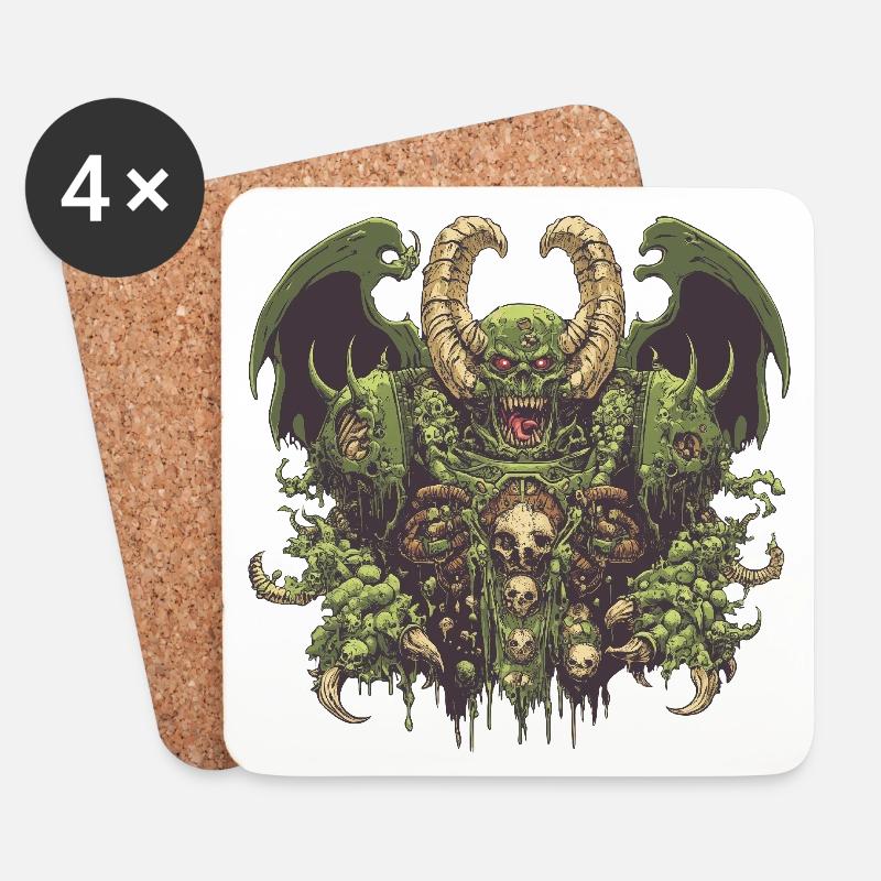 Nurgle-Logo - Untersetzer (4er-Set) - Weiß