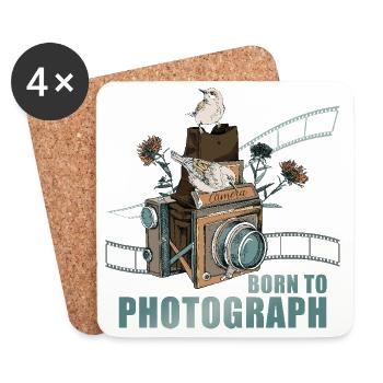 Born to Photograph - Untersetzer (4er-Set) - Weiß - Vorne