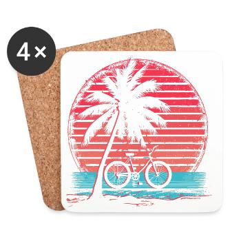 Bicycle Synthwave - Coasters (set of 4) - white - Front