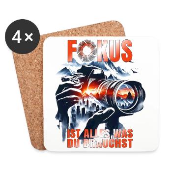 Fokus ist alles was du brauchst - Untersetzer (4er-Set) - Weiß - Vorne