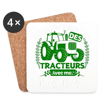 Born to drive tractors with my dad - Coasters (set of 4) - white - Front