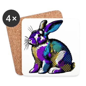 Rabbit - Coasters (set of 4) - white - Front