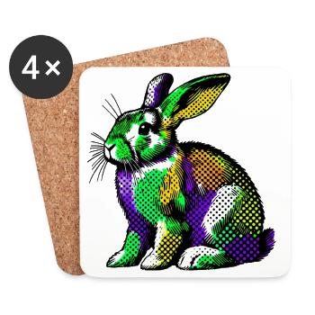 Rabbit - Coasters (set of 4) - white - Front