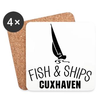 Fish and Ships Cuxhaven - Untersetzer (4er-Set) - Weiß - Vorne