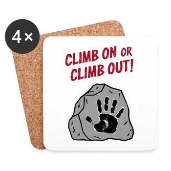 Climb On or Climb Out - Coasters (set of 4) - white - Front