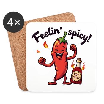 Feelin' Spicy Pepper - Untersetzer (4er-Set) - Weiß - Vorne