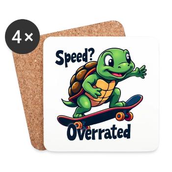 Speed? Overrated - Coasters (set of 4) - white - Front