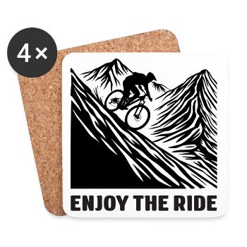 MTB Mountain Bike - Enjoy the Ride - Coasters (set of 4) - white - Front