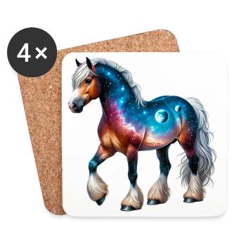 Cheval - Dessous de verre (lot de 4) - blanc - Devant