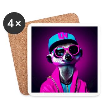 meerkat, meerkat humor, funny meerkat - Coasters (set of 4) - white - Front