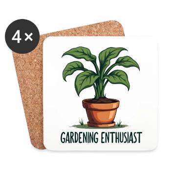 Gardening Enthusiast - Coasters (set of 4) - white - Front