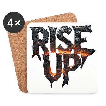 Feuriger Stempel mit Lava-Effekt - Untersetzer (4er-Set) - Weiß - Vorne
