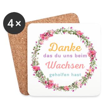 Danke das du uns beim Wachsen geholfen hast! - Untersetzer (4er-Set) - Weiß - Vorne