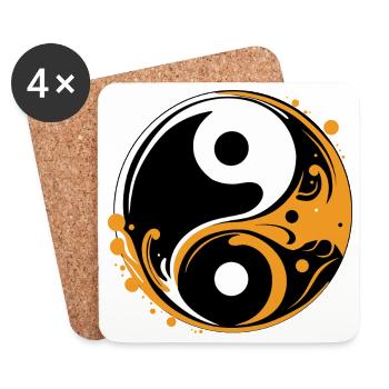 YIN ET YANG - Dessous de verre (lot de 4) - blanc - Devant