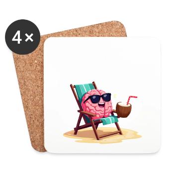 Mentally Checked Out - Coasters (set of 4) - white - Front