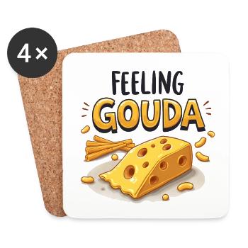 Feeling Gouda - Untersetzer (4er-Set) - Weiß - Vorne