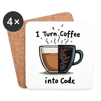 Coffee into Code - Coasters (set of 4) - white - Front