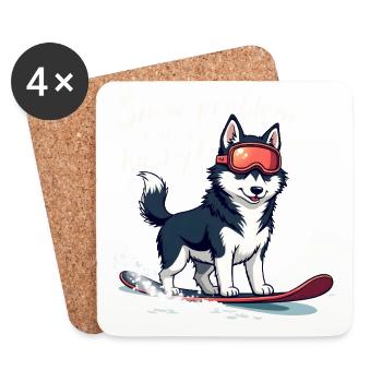 Kein Problem, ich bin ein Husky! - Untersetzer (4er-Set) - Weiß - Vorne