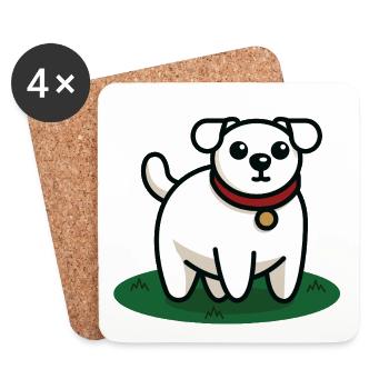 The Dog - The Cat's Friend - Coasters (set of 4) - white - Front