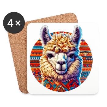 Alpaga - Dessous de verre (lot de 4) - blanc - Devant