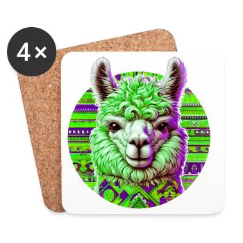 Alpaga - Dessous de verre (lot de 4) - blanc - Devant