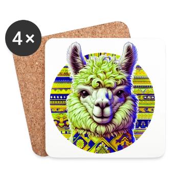 Alpaga - Dessous de verre (lot de 4) - blanc - Devant