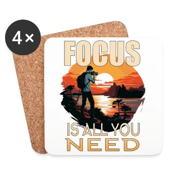 Focus is all you need - Untersetzer (4er-Set) - Weiß - Vorne