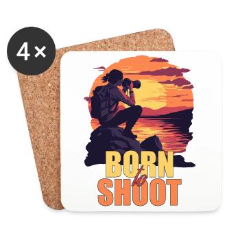 Born to shoot - Untersetzer (4er-Set) - Weiß - Vorne