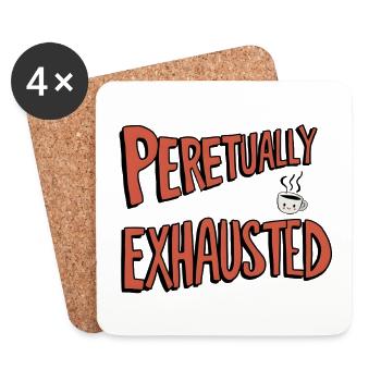 Perpetually Exhausted - Untersetzer (4er-Set) - Weiß - Vorne