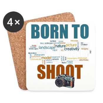 Born to shoot - Untersetzer (4er-Set) - Weiß - Vorne