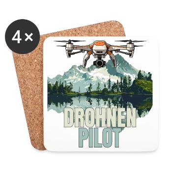 Drohnen Pilot - Untersetzer (4er-Set) - Weiß - Vorne