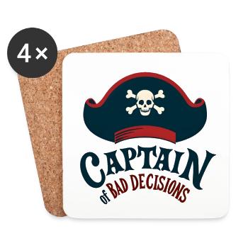 Capitaine des mauvaises décisions - Dessous de verre (lot de 4) - blanc - Devant