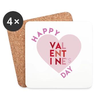 Happy Valentines Day 2 - Untersetzer (4er-Set) - Weiß - Vorne
