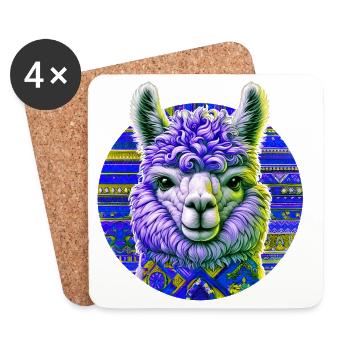 Alpaga - Dessous de verre (lot de 4) - blanc - Devant