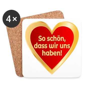 VALENTINSTAG SPRÜCHE BEZIEHUNG HERZ - Untersetzer (4er-Set) - Weiß - Vorne