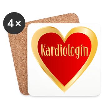 Kardiologin Herz - Untersetzer (4er-Set) - Weiß - Vorne
