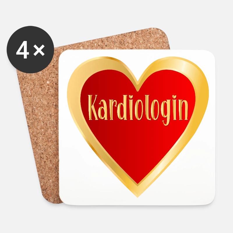 Kardiologin Herz - Untersetzer (4er-Set) - Weiß