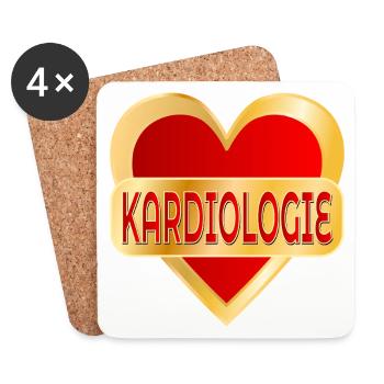 KARDIOLOGIE Kardiovaskulären Erkrankungen - Untersetzer (4er-Set) - Weiß - Vorne