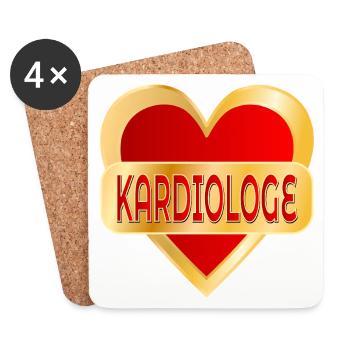 FACHARZT DER KARDIOLOGIE - KARDIOLOGE - Untersetzer (4er-Set) - Weiß - Vorne