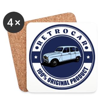 Rétro car - Dessous de verre (lot de 4) - blanc - Devant