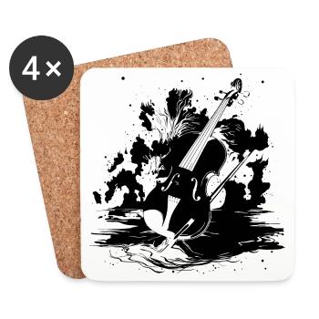 Violon - Dessous de verre (lot de 4) - blanc - Devant